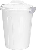 Spetebo Maxitonne 40L mit Deckel - weiß - Universaltonne Mülltonne Abfalleimer...