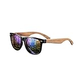 Amexi Sonnenbrille aus Holz für Männer und Frauen, Polarisiert Sonnenbrille...