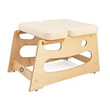Bodhi Kopfstandhocker| Yoga Hocker aus Holz mit praktischen Griffen | Yogastuhl...