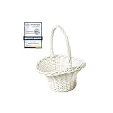 Neustanlo | Blumenstreukörbchen klein weiß lackiert | Höhe: ca. 11/24 cm |...