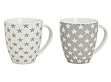 XXL Kaffeetasse 650 ml - 2er Set - Kaffeebecher mit Stern Design - Jumbo Tasse...