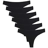 DRESHOW 6 Stück Baumwolle String Tanga Damen Unterhosen Frauen V-Waist...