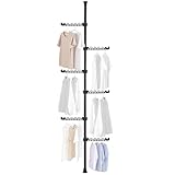 BAOYOUNI Teleskop Kleiderständer mit 6 Armen, Stehend Wäscheständer aus...
