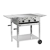 Gasgrill 3-flammiger Edelstahl-Brenner 11kW fahrbar mit Grillrost und...