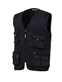 WORK IDEA Herren Outdoor-Arbeitsweste Multi-Pocket-Angelweste Lichtfeldweste...