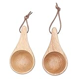 Hapivida 2 Stück Holz Kaffeetasse Nordischen Stil Handgefertigte Kuksa...