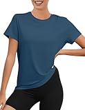 Rapbin Damen Sport T-Shirt Kurzarm Gym Oberteil Kurzarm,UV-Sonnenschutz...