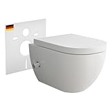 Alpenberger Hänge WC mit Bidet Funktion | Dusch WC Kloschüssel mit Softclose...