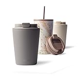 MAMEIDO Thermobecher 350ml, dichter Kaffeebecher to go aus Edelstahl...