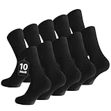 Lakpoau 10 paar Socken Herren 43-46 Schwarz Baumwolle Atmungsaktive...