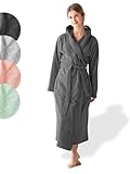 SIEGENTHAL® Damen Bademantel Frottee Velour 100% Baumwolle mit Kapuze Flauschig...