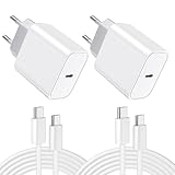 2-Pack 25W USB C Ladegerät, Schnellladegerät Stecker mit 2M Kabel Ladegerät...