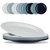 BEWOS 8 Stück Teller, 9.3 inch Unzerbrechliches Speiseteller, Plastikteller aus...
