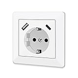 Steckdose mit USB Anschluss und Typ C (max. 5 V 3,4 A) Schuko Steckdose mit USB...