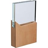 Glastrophäe mit Holzsockel / Pokal / mit Sockel aus Buchenholz