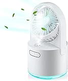 Mini Ventilator mit Kühlen Nebel, 2 in 1 Tragbarer USB Tischlüfter, Ventilator...