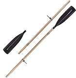 Set:1 Paar (2 Stück) Holzruder P-Strong mit entfernbar Ruderblatt aus Komposit...