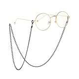 Batheidon Brillenkette schwarz/silber für Damen und Herren-70cm Brillenband aus...
