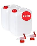 Höfer Chemie 2 x 10 L Wasserkanister Set Weiß - BPA-frei & Lebensmittelecht -...
