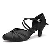 VCIXXVCE Damen Satin Gesellschaftstanzschuhe Geschlossener Latein Salsa Tango...