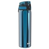 ION8 Stahl-Trinkflasche, 600 ml, Auslaufsicher, Einhandöffnung, Sichere...