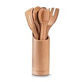 Zeller 25274 Küchenutensilienhalter, 7-teilig, Bamboo, Ø 9 x H 33 cm, Braun, 1...