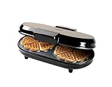Bestron Doppel-Waffeleisen für klassische Herzwaffeln, Doppel-Waffeleisen in...