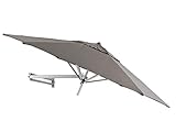 EASYSOL Sonnenschirm Wandmontage 250cm Durchmesser Rund, für Balkon, Terrasse,...