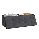 WOLTU Sitzbank mit Stauraum 110cm, Truhe mit stauraum 118L Faltbar, Sitztruhe...