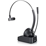 CSL - Bluetooth 5.3 Headset mit Ladestation - PC Headset mit flexiblem Mikrofon...