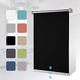 Grandekor Rollos ohne Bohren Schnurlos 50x150cm(BxH) Schwarz Verdunklungsrollo...