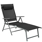AMHANCIBLE Sonnenliege klappbar, aus rostfreiem Aluminium, Liegestuhl,...
