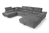 SOFILAND Ecksofa Aller U XXL-Ecksofa mit Schlaffunktion und Zwei Bettkästen in...