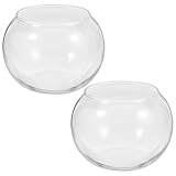 Angoily Glasvase Rund 2 Stück kugelförmige Deko-Vase in klassischem Stil aus...