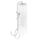 OFFO Regendusche ohne Armatur Chrom, Höhenverstellbar und 1,6m Twist-Free...