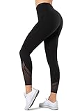 Yvette Sport Leggings Damen high Wasit mit Mesh, 72F Faser Blickdicht Sporthose...