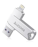 LESOGE MFi Zertifizierter USB Stick 128GB für iPhone,3 in 1 USB Speicherstick...