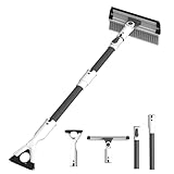 ZILXIAO Eiskratzer Auto mit Besen：3 in 1 Abnehmbarer Eisschaber,Schneebesen...
