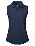 donhobo Poloshirt für Damen Ärmellos Sport Tank Tops V Ausschnitt Tshirts...