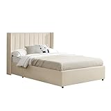 Juskys Polsterbett Savona 140x200 cm, Bett mit Stauraum, Lattenrost, Samt-Bezug,...