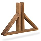 NOOR Standfuß für Paravents - Flechtzaunhalter 50x6 cm - robuster Holzständer...