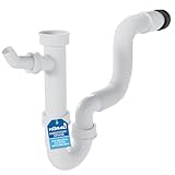 kör4u Kunststoff Siphon, flexibel, 1 1/2 Zoll x 40/50 mm,...