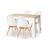 FURNITABLE Esstisch mit 4 Stühlen Esszimmergruppe, 4er Set Esszimmerstühle und...