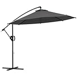 Outsunny Ø293 cm Ampelschirm mit Kreuzfuß, Sonnenschirm mit Kurbel, Neigung...