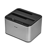 SSK Aluminium-Festplatten-Dockingstation, USB 3.0 zu SATA Dual Bay Externer HDD...