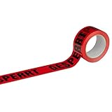 MASHPAPER Klebeband Packband GESPERRT 6 Rollen rot mit schwarzem Druck - 50 mm...