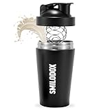 SMILODOX Steel Shaker Proteinshake, 500ml Shaker Edelstahl, Blender Bottle...