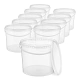 BenBow Eimer mit Deckel 5l transparent 10x 5 Liter - lebensmittelecht, stabil,...