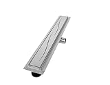 VILSTEIN Duschrinne 80cm, Edelstahl Bodenablauf Komplettset, extra flach, Siphon...