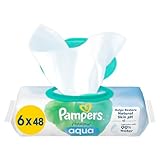 Pampers Harmonie Aqua Feuchttücher 6 Packungen mit jeweils 48 Feuchttüchern -...